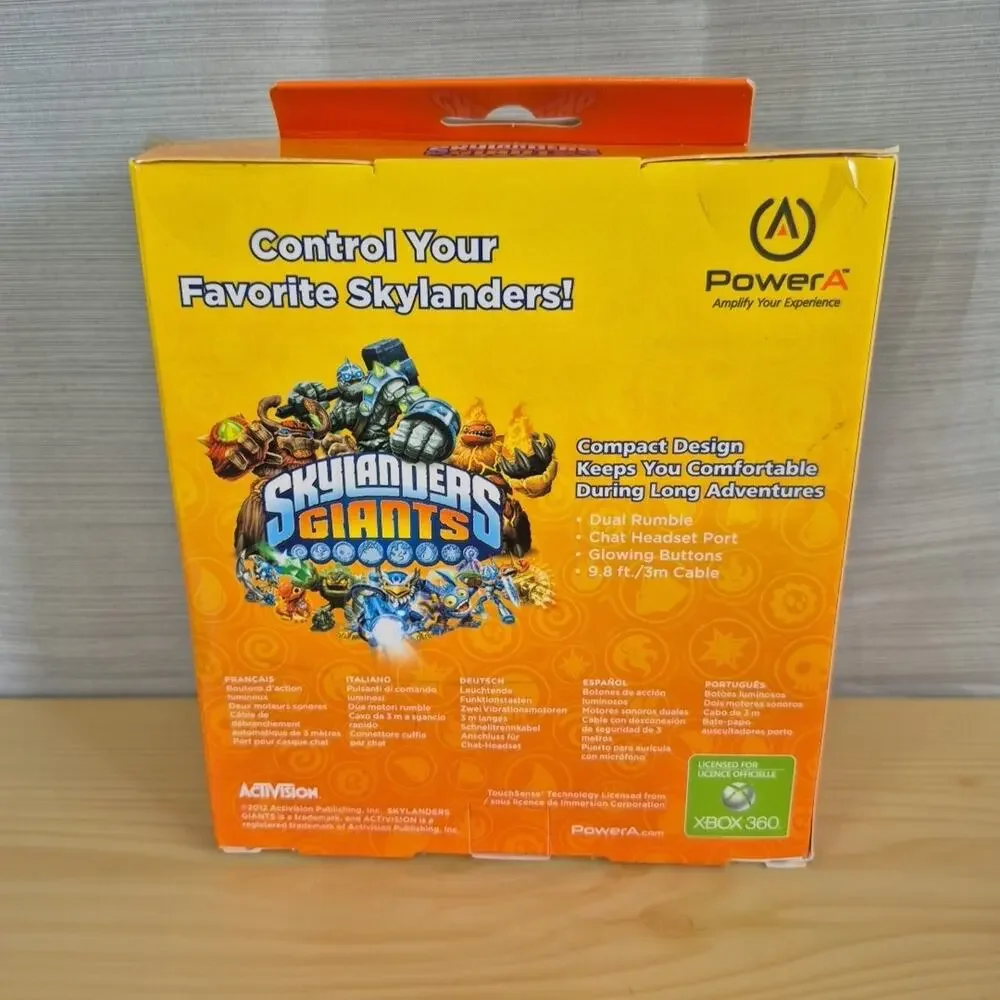 Power A Skylanders Giants Mini Pro Ex Orange Wired Controller Xbox360 RARE